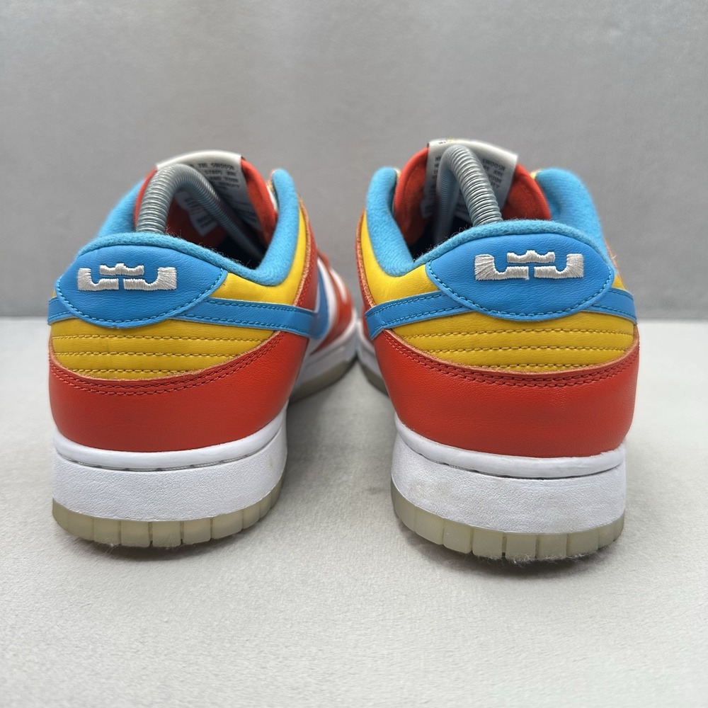 Nike Dunk Low QS Mens Size 9 Lebron James x Fruity Pebbles Shoes Red White 2022 - Picture 4 of 9